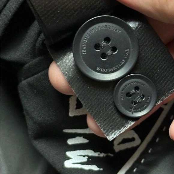 Jean-Michel Basquiat x H&M Avant Garde Mens Black Blazer With Graphic Text 40R - Picture 7 of 7